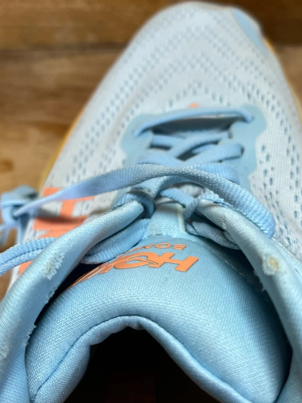 Hoka One One Bondi 8 Womens Size 9 Wide Running Shoes Sneakers Blue Yellow - Picture 8 of 14